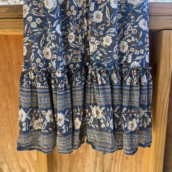 Veronica Beard Tinzia Floral Button Front Midi Dress Steel Blue Size S - Picture 6 of 10